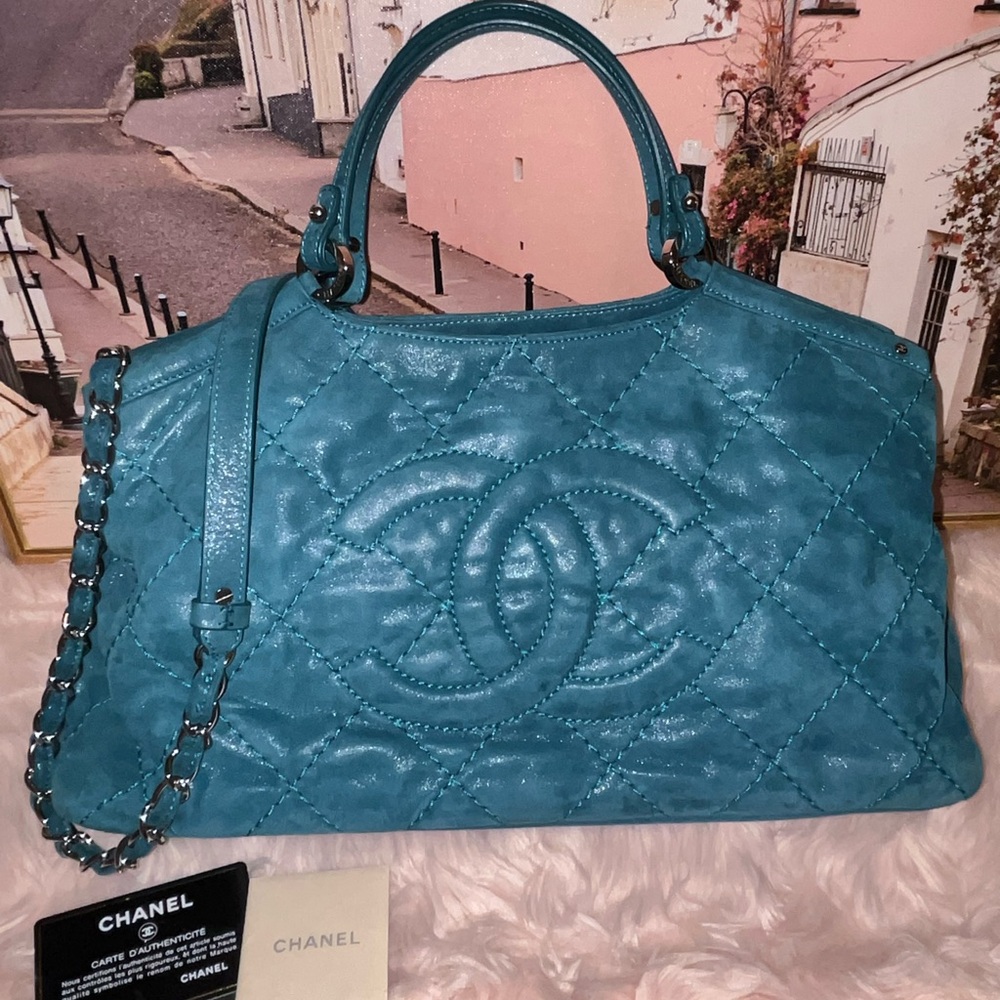 Chanel CC Matelasse Sea Hit Two Way Tote Bag
